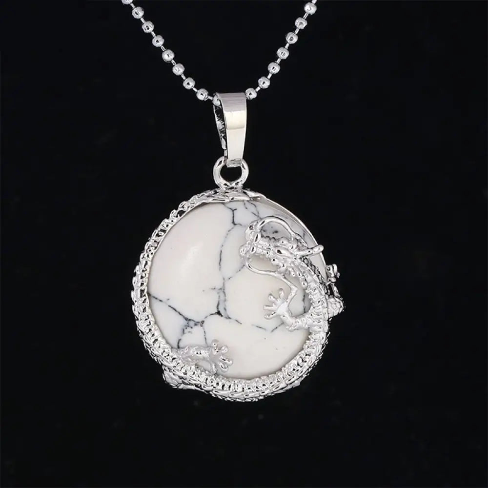 BWOOOH Chinese Dragon Natural Quartz Crystal Healing Necklace Pendant. Carved dragon on polished quartz, available as Amethyst, Rose Quartz, or White Crystal. Symbolizes spiritual strength, balance, and positive energy. - View 32