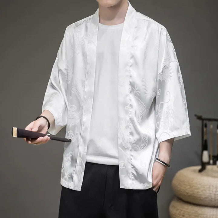 BWOOOH Chinese Dragon Open Front Jacket Men&