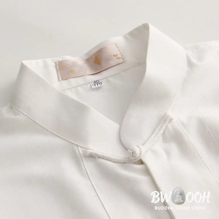 Buddha Stones Chinese Frog-Button Tang Suit Men’s Short Sleeve Cotton Shirt With Pockets - Men’s Shirts