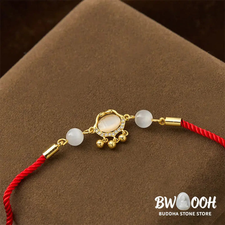 Buddha Stones Chinese Lock Charm Cat&