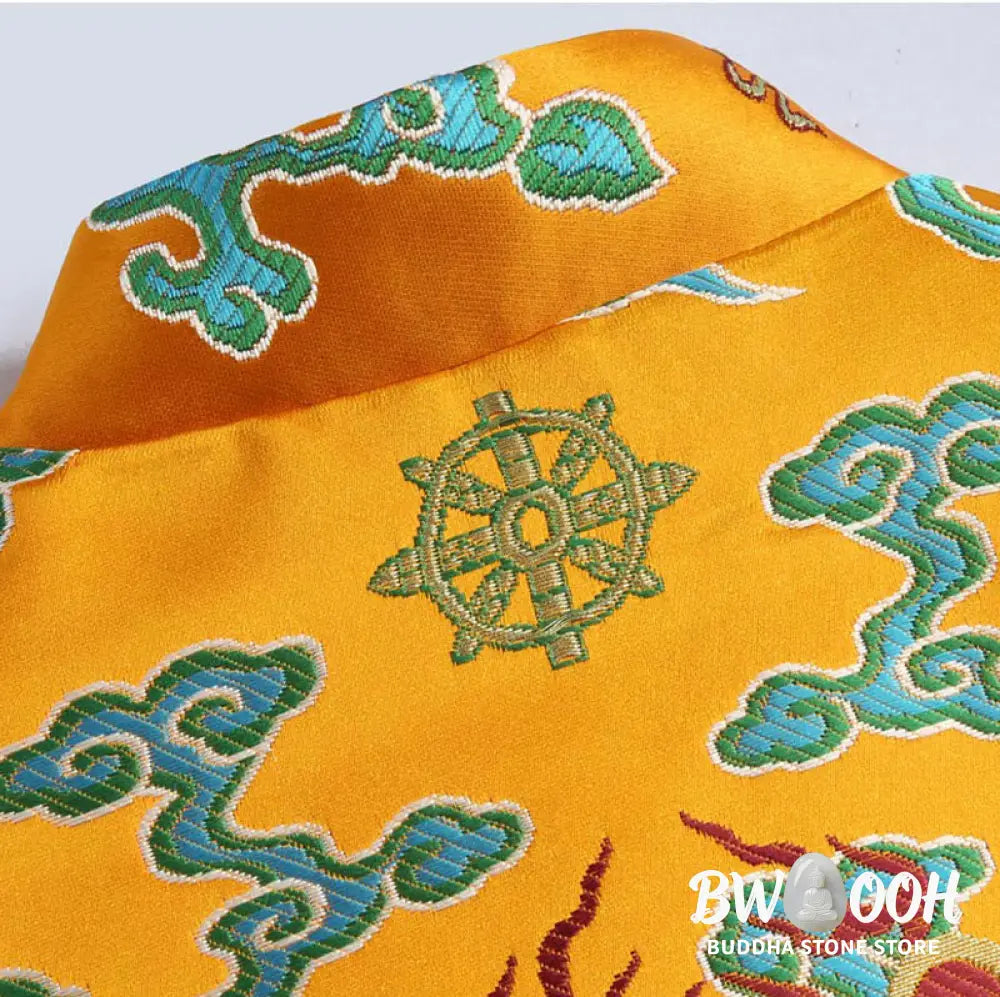 Buddha Stones Chinese New Year Dragon Embroidery Auspicious Clouds Frog-button Tang Suit Men’s Jacket Shirt - Men’s