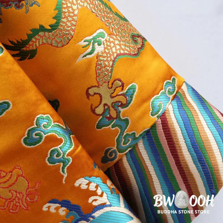 Buddha Stones Chinese New Year Dragon Embroidery Auspicious Clouds Frog-button Tang Suit Men’s Jacket Shirt - Men’s