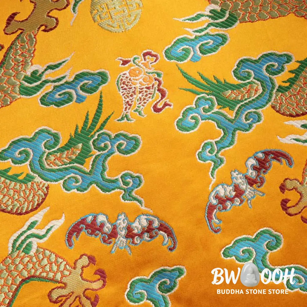 Buddha Stones Chinese New Year Dragon Embroidery Auspicious Clouds Frog-button Tang Suit Men’s Jacket Shirt - Men’s