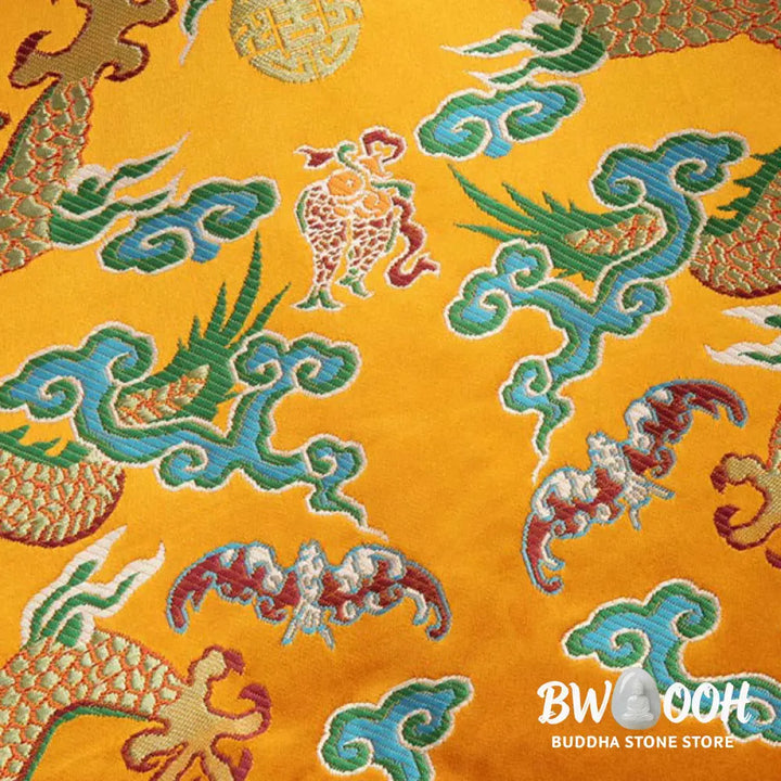 Buddha Stones Chinese New Year Dragon Embroidery Auspicious Clouds Frog-button Tang Suit Men’s Jacket Shirt - Men’s
