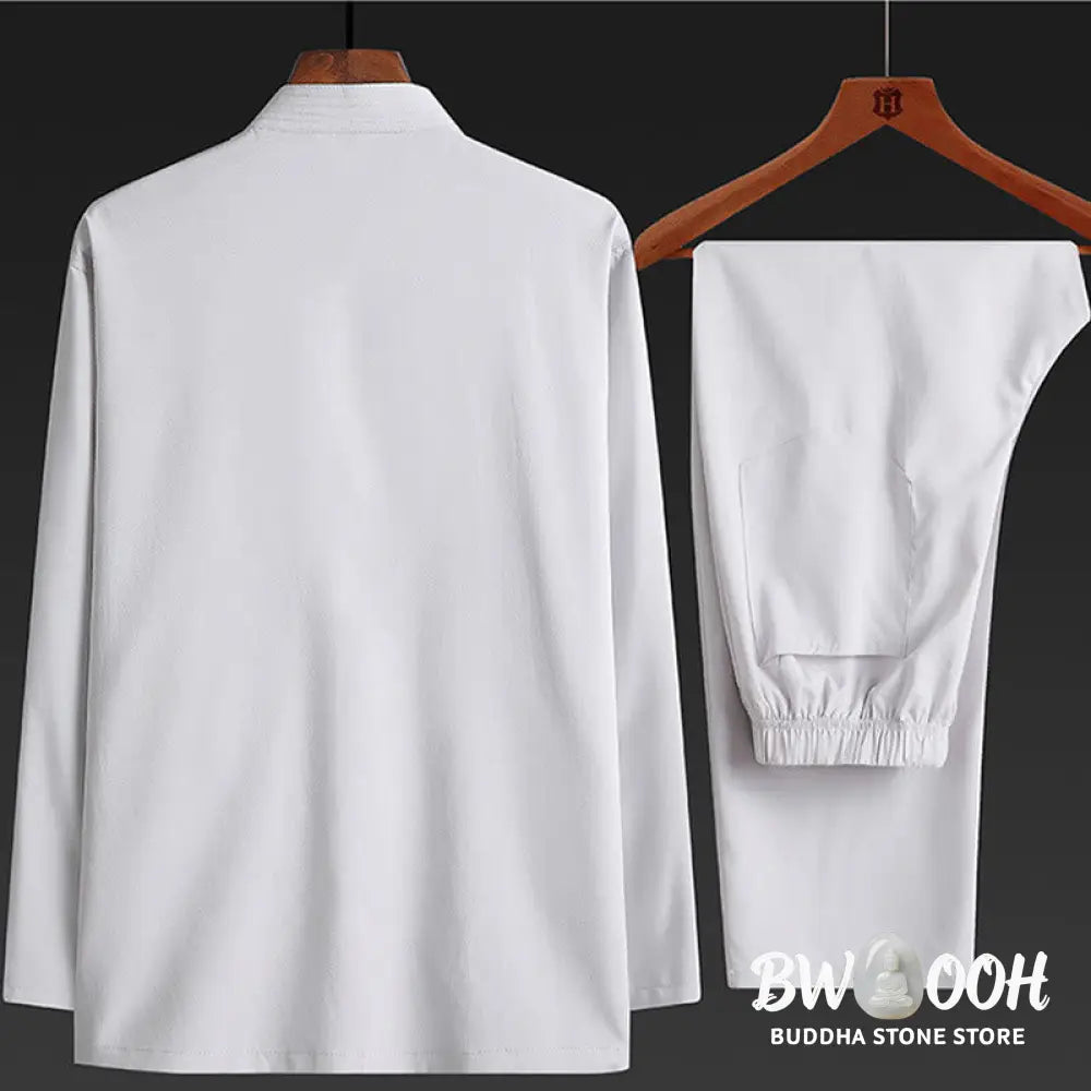 Buddha Stones Chinese New Year Embroidered Dragon Frog-button Tang Suit Hanfu Traditional Uniform Long Sleeve Top Pants