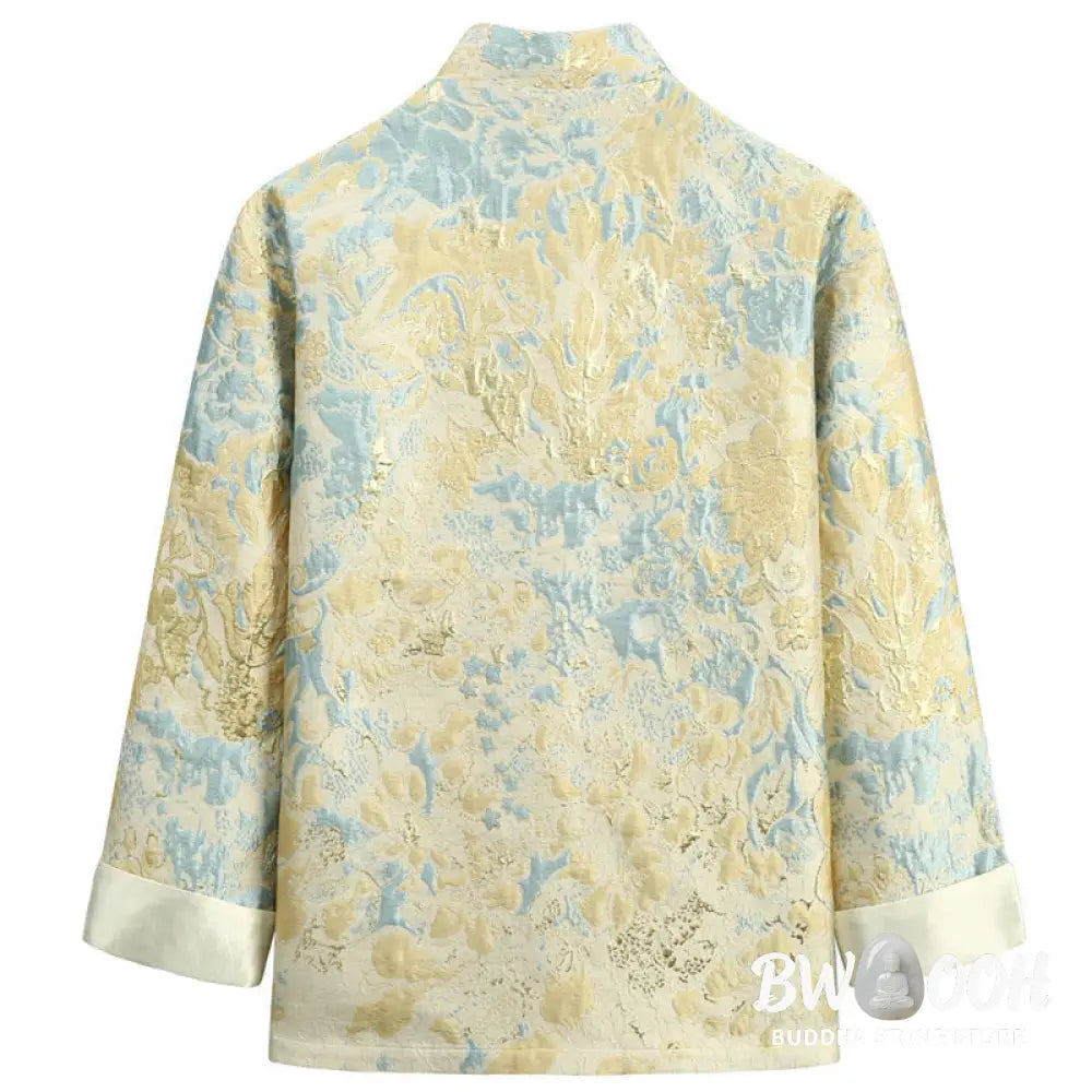 Buddha Stones Chinese New Year Jacquard Embroidery Frog-button Tang Suit Men’s Jacket Shirt With Pockets - Men’s Jacket