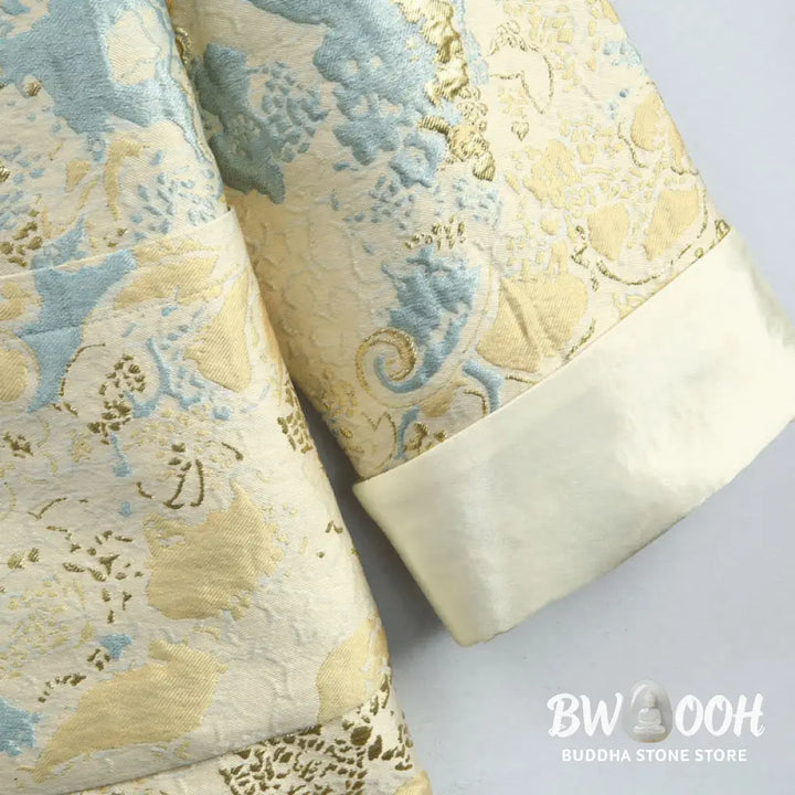 Buddha Stones Chinese New Year Jacquard Embroidery Frog-button Tang Suit Men’s Jacket Shirt With Pockets - Men’s Jacket
