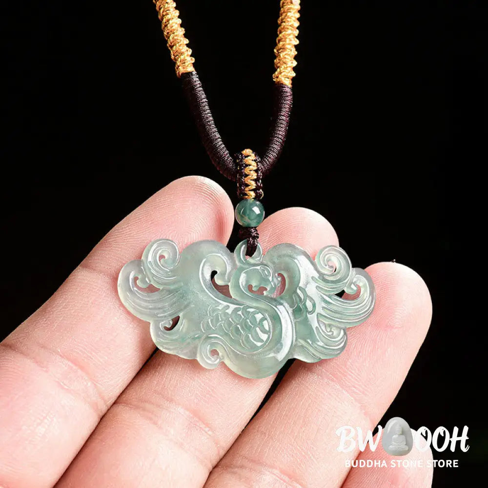 Buddha Stones Chinese Phoenix Jade Luck Necklace String Pendant - BWOOOH - Phoenix - Necklaces &amp; Pendants
