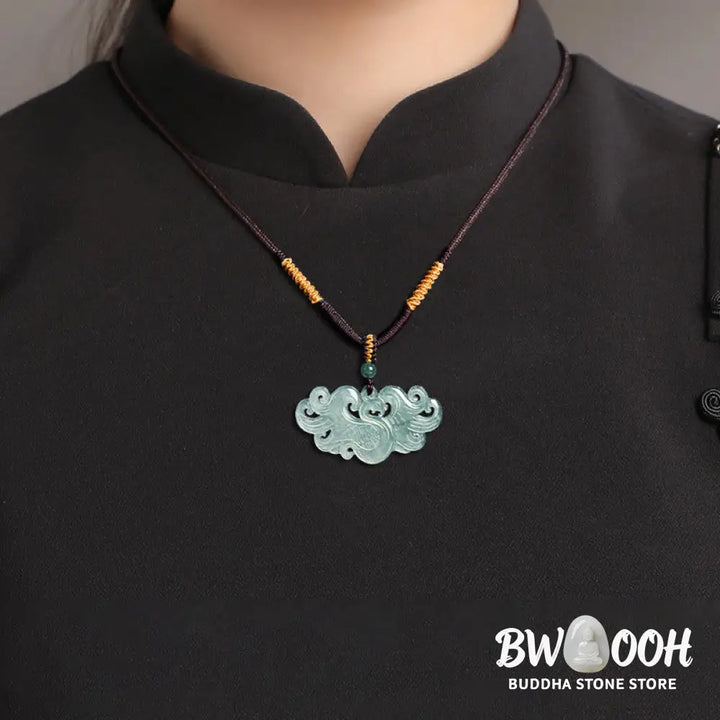Buddha Stones Chinese Phoenix Jade Luck Necklace String Pendant - BWOOOH - Phoenix - Necklaces &amp; Pendants