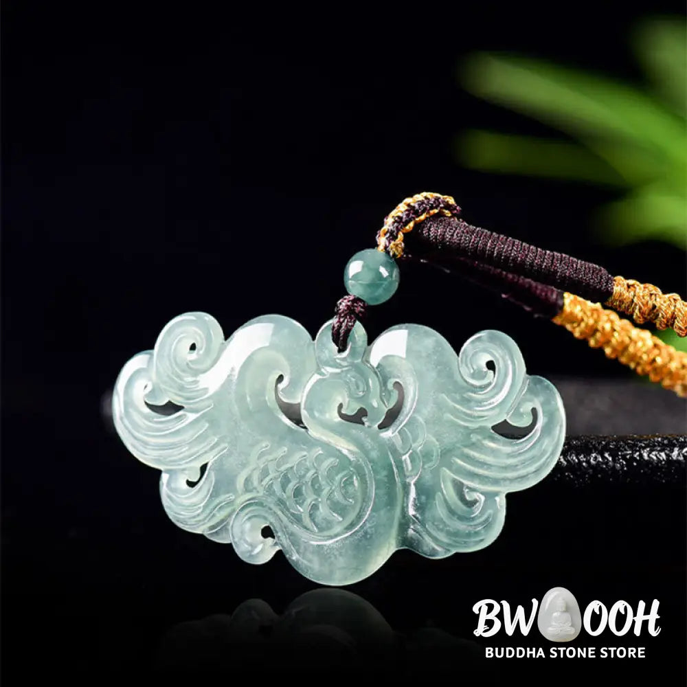 Buddha Stones Chinese Phoenix Jade Luck Necklace String Pendant - BWOOOH - Phoenix - Necklaces & Pendants