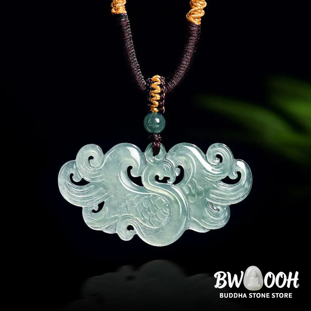 Buddha Stones Chinese Phoenix Jade Luck Necklace String Pendant - BWOOOH - Phoenix - Necklaces &amp; Pendants