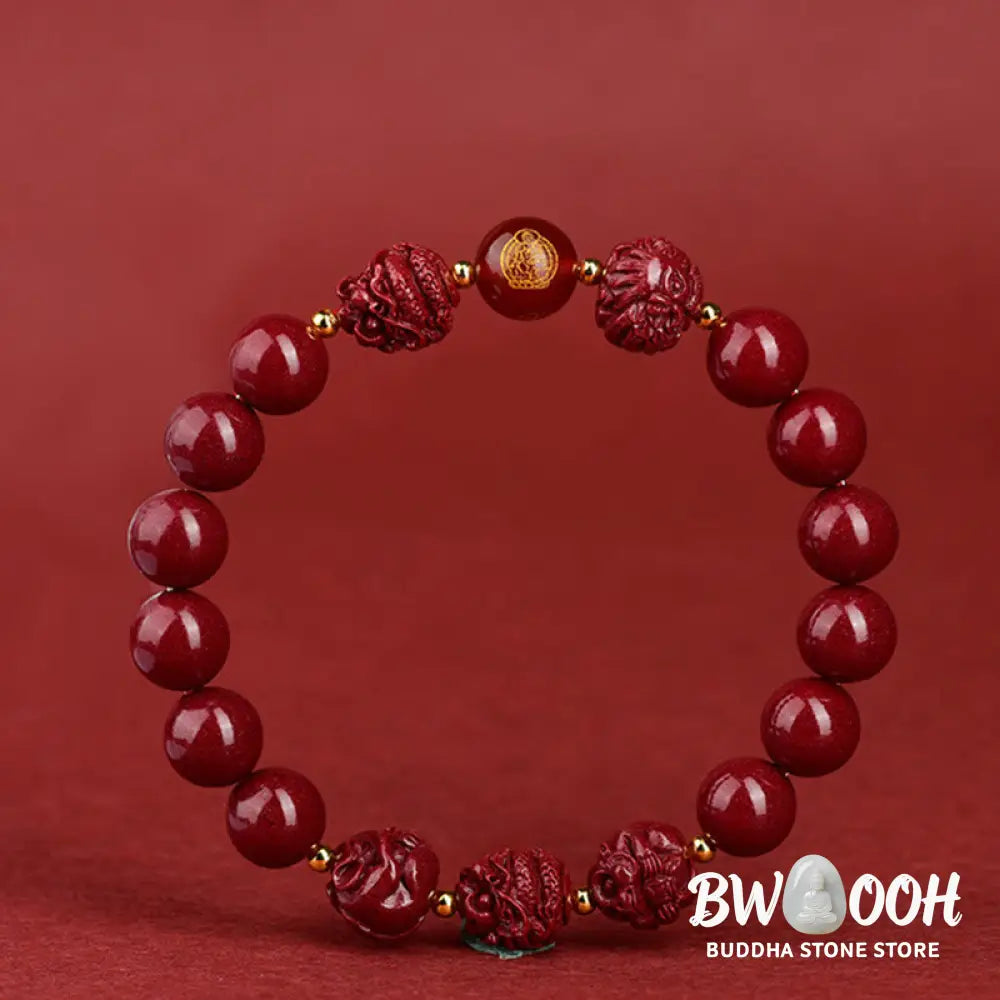 Buddha Stones Chinese Zodiac Cinnabar Keep Away Evil Spirits Blessing Bracelet - BWOOOH - Bracelet