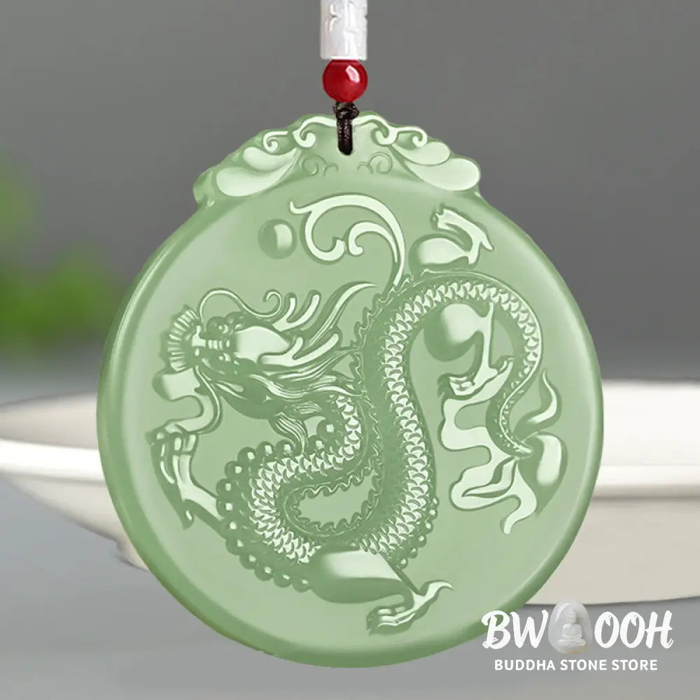 Buddha Stones Chinese Zodiac Dragon Jade Luck Necklace String Pendant - BWOOOH - Jade - Necklaces &amp; Pendants
