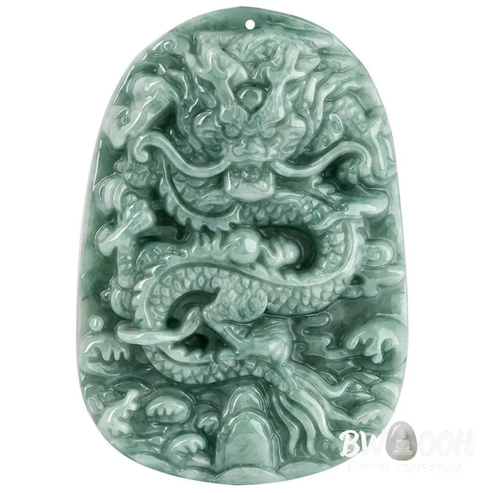 Buddha Stones Chinese Zodiac Dragon Jade Prosperity Necklace Bead String Pendant - BWOOOH - Jade - Necklaces &amp; Pendants
