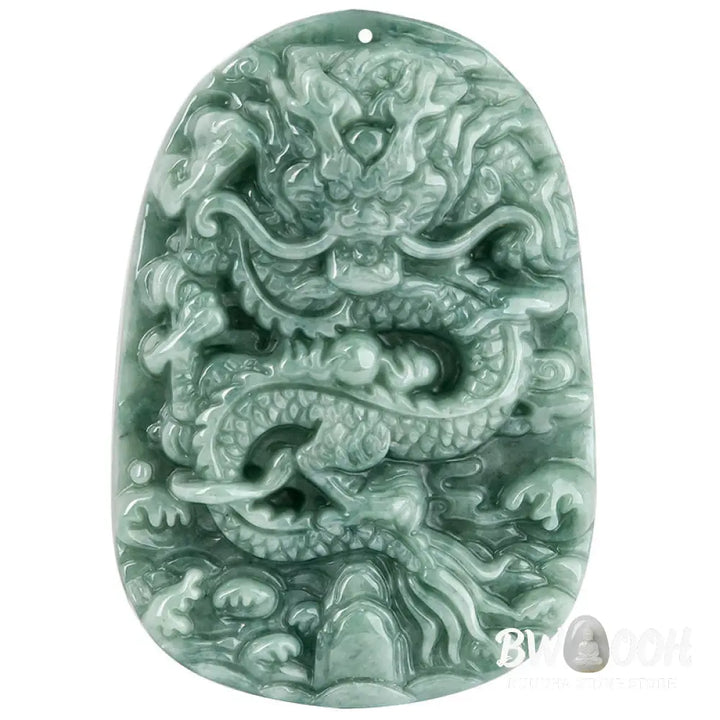 Buddha Stones Chinese Zodiac Dragon Jade Prosperity Necklace Bead String Pendant - BWOOOH - Jade - Necklaces &amp; Pendants