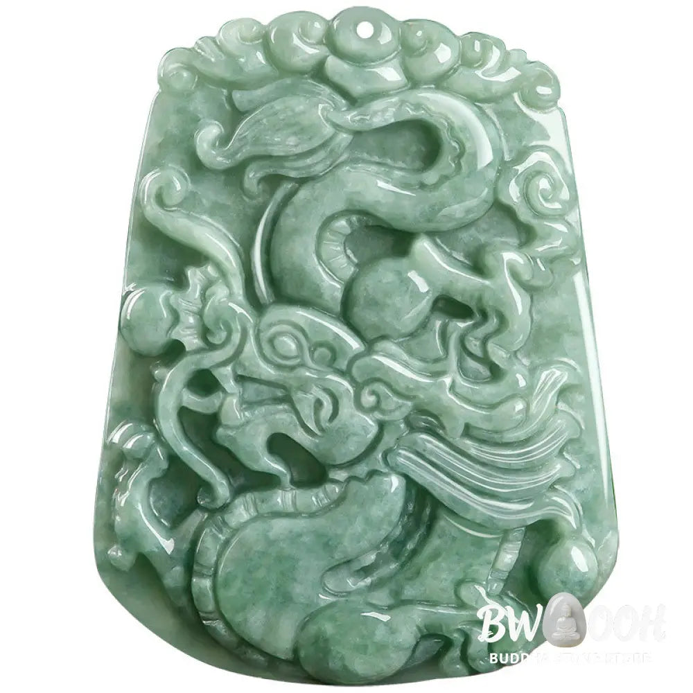 Buddha Stones Chinese Zodiac Dragon Jade Strength Necklace String Pendant - BWOOOH - Jade - Necklaces &amp; Pendants