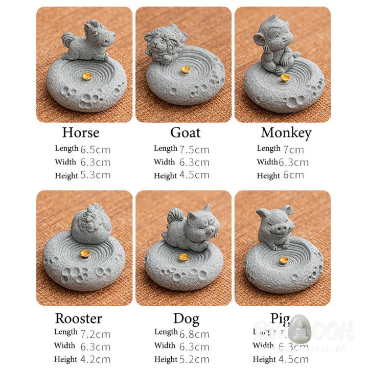 BWOOOH ceramic incense burner - Chinese Zodiac Healing Incense Burn