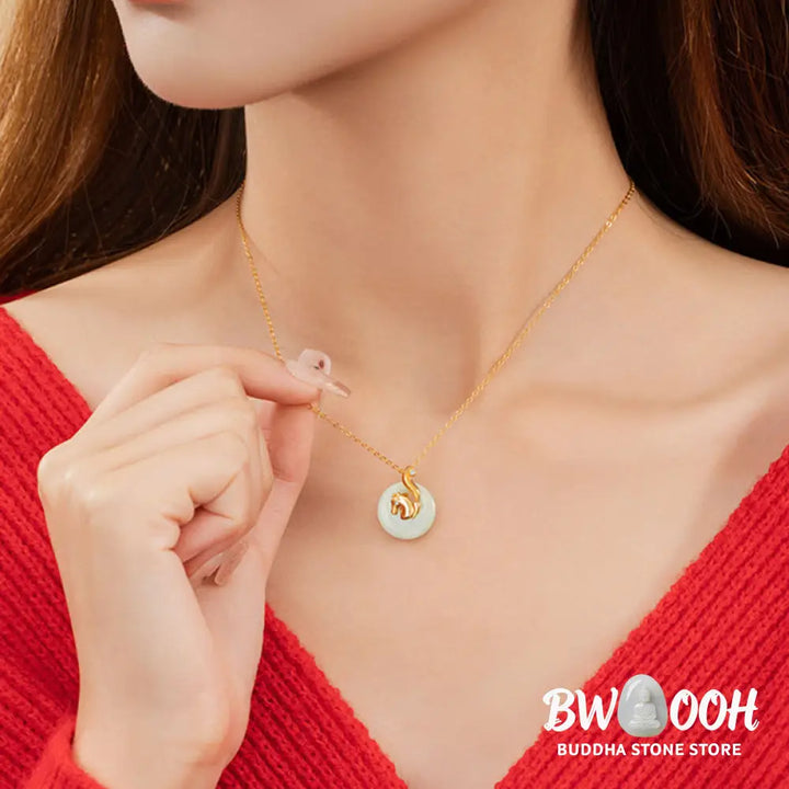 Buddha Stones Chinese Zodiac Hetian Jade 925 Sterling Silver Abundance Necklace Pendant - BWOOOH - Necklaces &amp; Pendants