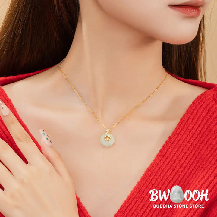 Buddha Stones Chinese Zodiac Hetian Jade 925 Sterling Silver Abundance Necklace Pendant - BWOOOH - Necklaces &amp; Pendants