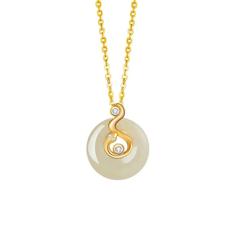 Buddha Stones Chinese Zodiac Hetian Jade 925 Sterling Silver Abundance Necklace Pendant - BWOOOH - Hetian Jade 925