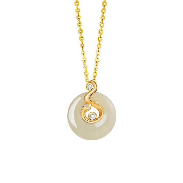 Buddha Stones Chinese Zodiac Hetian Jade 925 Sterling Silver Abundance Necklace Pendant - BWOOOH - Hetian Jade 925