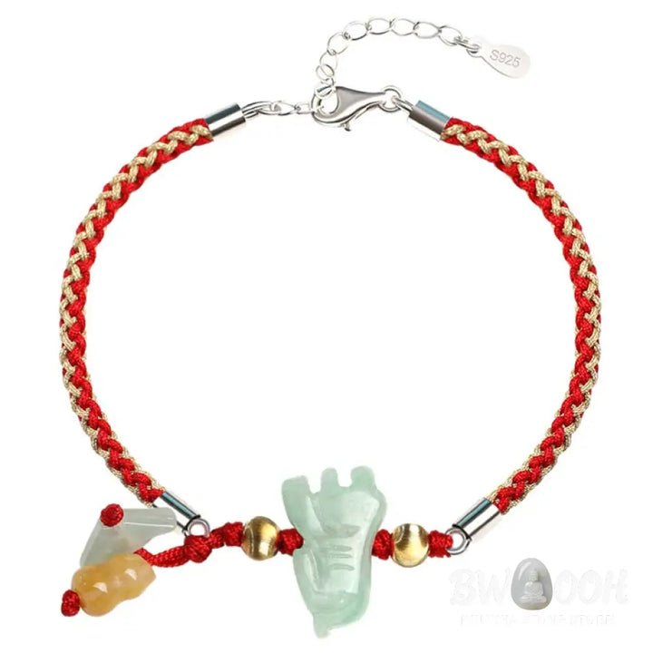 BWOOOH Chinese Zodiac Jade Prosperity Red String Bracelet Anklet | spiritual healing bracelet