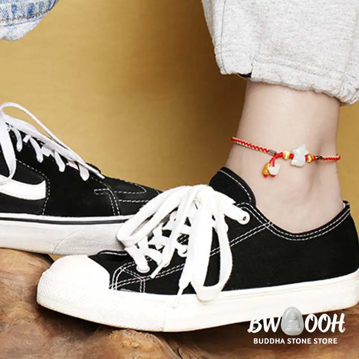 BWOOOH Chinese Zodiac Jade Prosperity Red String Bracelet Anklet | spiritual healing bracelet