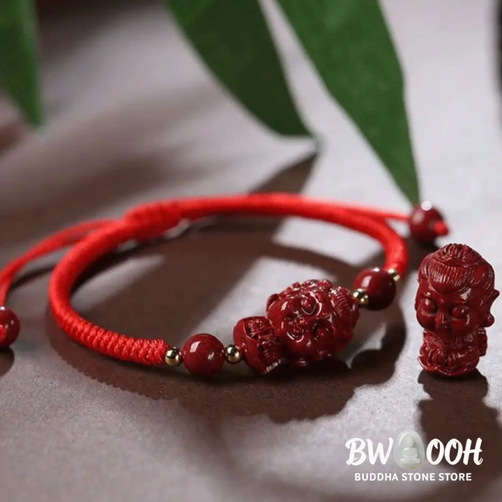 BWOOOH Chinese Zodiac Natal Buddha Cinnabar Amulet Blessing String Bracelet | spiritual healing bracelet