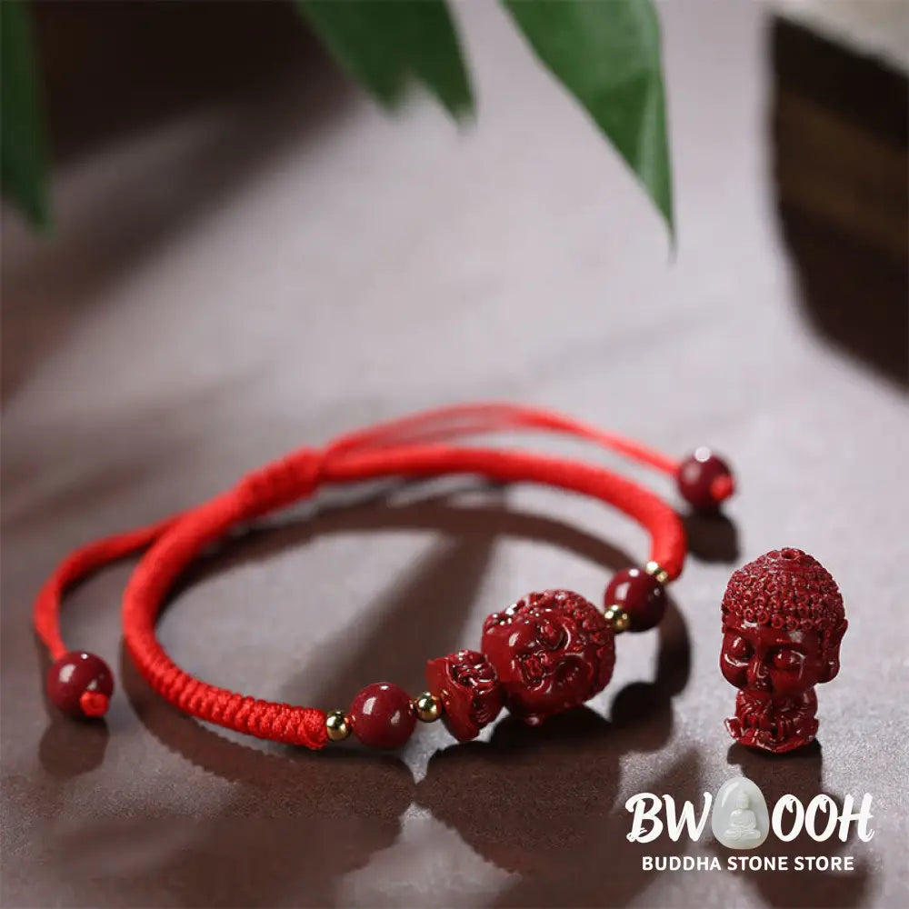 BWOOOH Chinese Zodiac Natal Buddha Cinnabar Amulet Blessing String Bracelet | spiritual healing bracelet