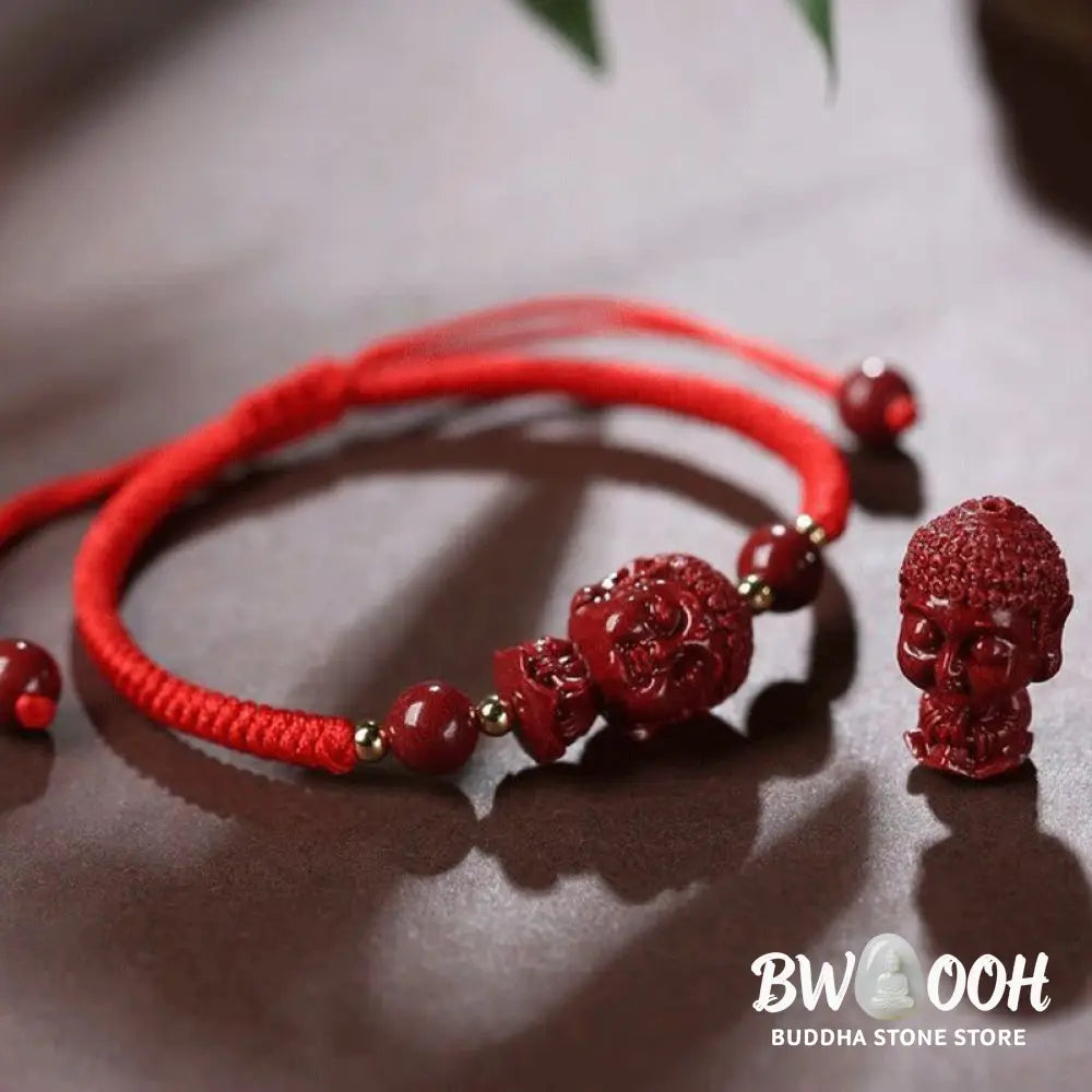 BWOOOH Chinese Zodiac Natal Buddha Cinnabar Amulet Blessing String Bracelet | spiritual healing bracelet