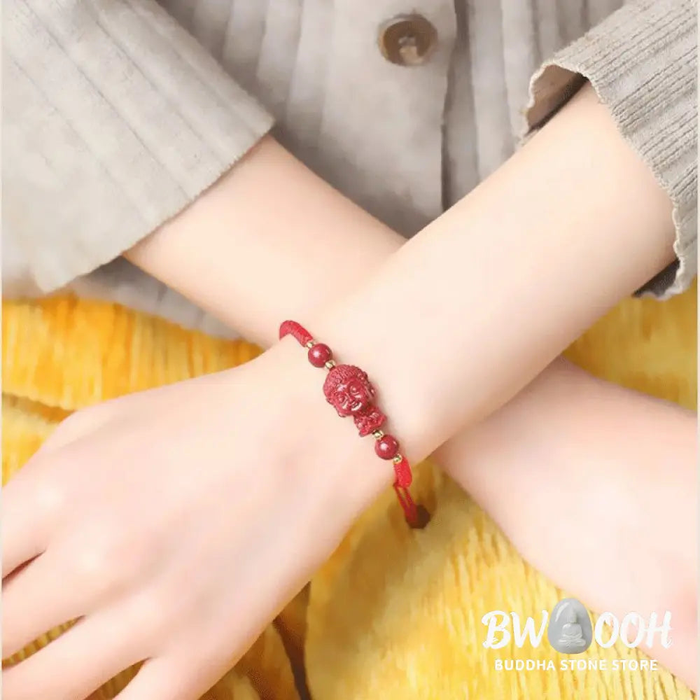 BWOOOH Chinese Zodiac Natal Buddha Cinnabar Amulet Blessing String Bracelet | spiritual healing bracelet