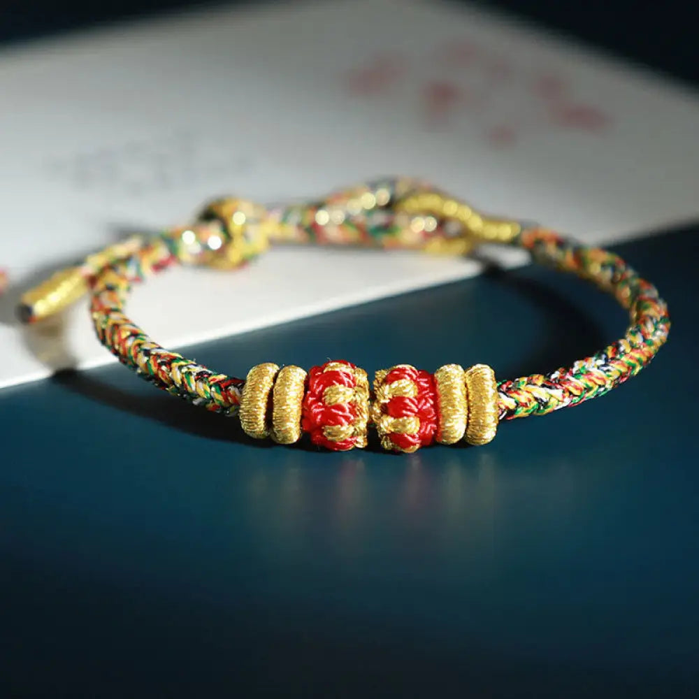 Buddha Stones Chinese Zodiac Natal Buddha Colorful Strings Luck Bracelet - BWOOOH - Dragon Snake-Samantabhadra