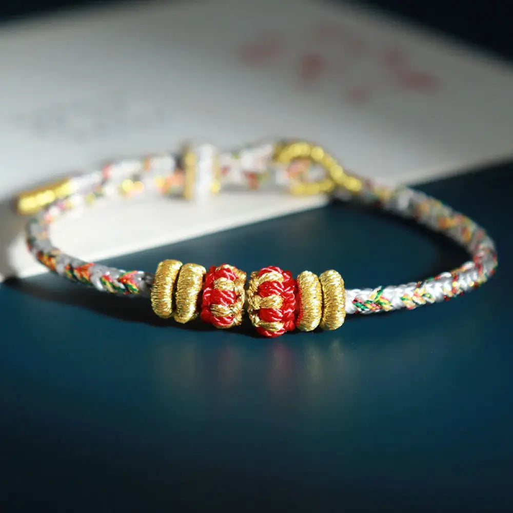 Buddha Stones Chinese Zodiac Natal Buddha Colorful Strings Luck Bracelet - BWOOOH - Horse-Mahasattva Bodhisattva(Wrist
