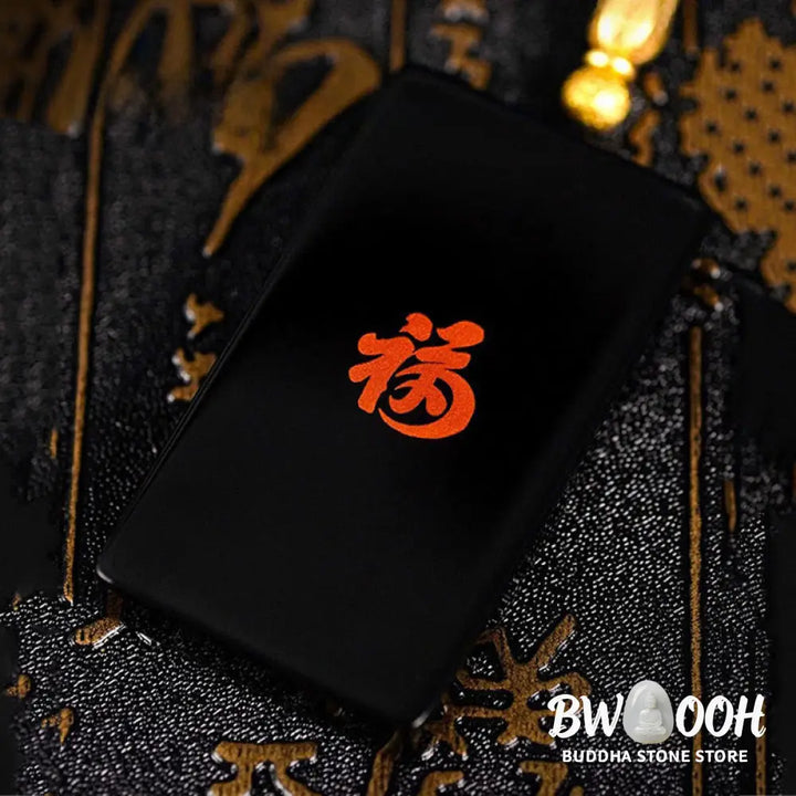 Buddha Stones Chinese Zodiac Natal Buddha Fu Character Lacquer Craft Sandalwood Pendant Necklace - BWOOOH - Necklaces &amp;