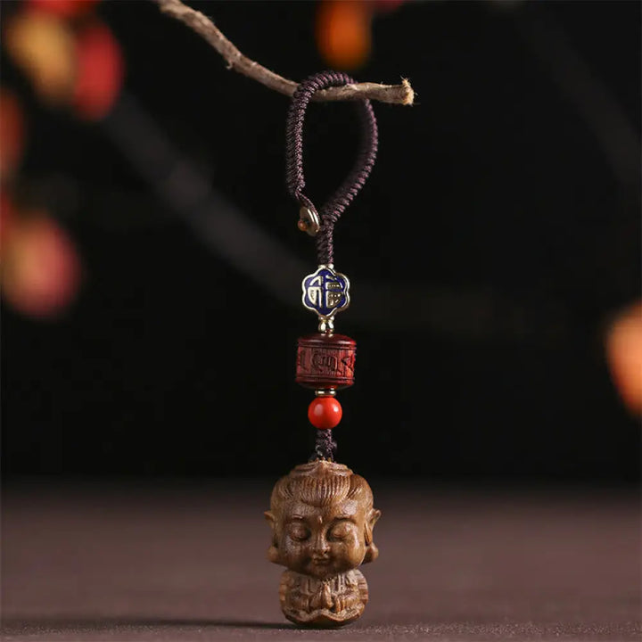 BWOOOH Chinese Zodiac Natal Buddha Green Sandalwood Om Ma