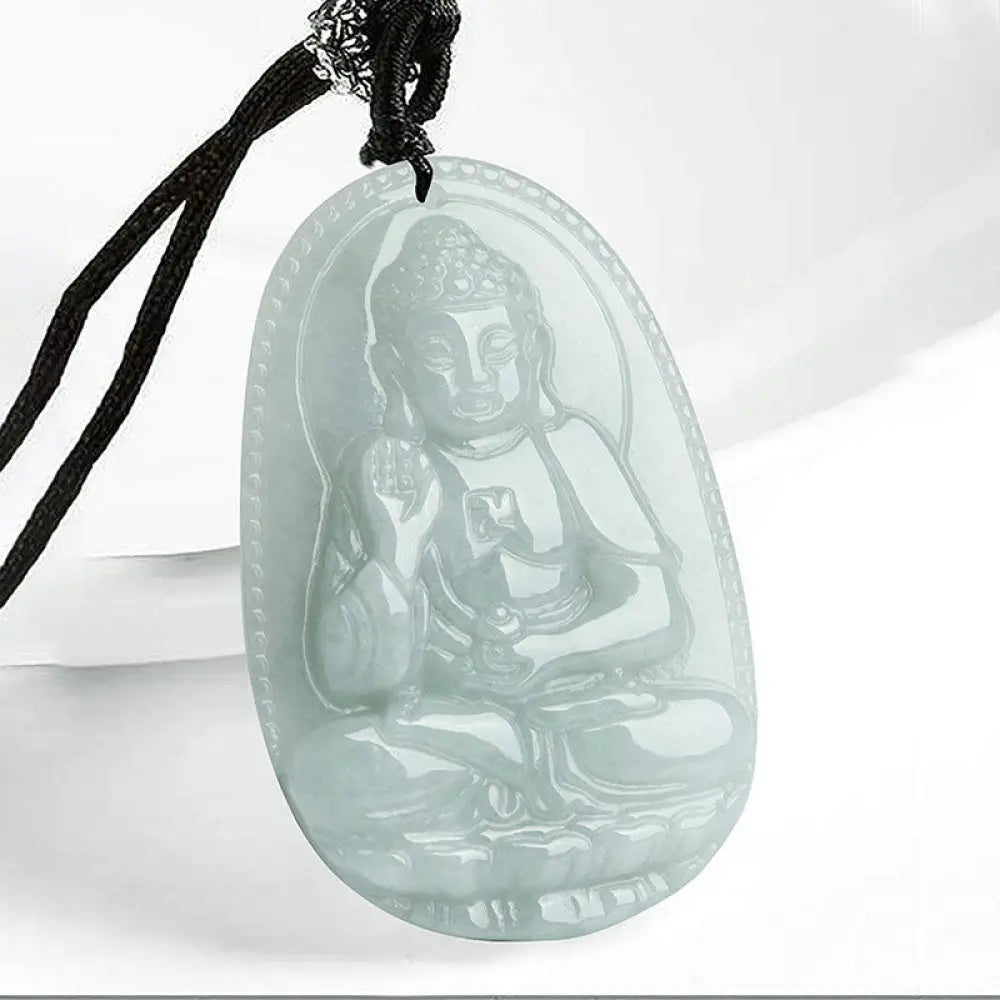 Buddha Stones Chinese Zodiac Natal Buddha Jade Wealth Prosperity Necklace Pendant - BWOOOH - Dog/Pig - Necklaces &amp;