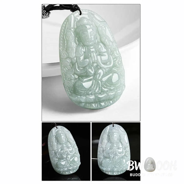 Buddha Stones Chinese Zodiac Natal Buddha Jade Wealth Prosperity Necklace Pendant - BWOOOH - Necklaces &amp; Pendants