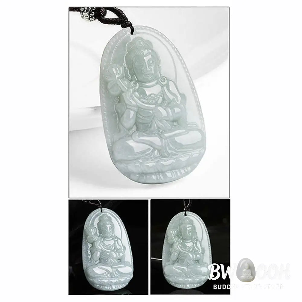 Buddha Stones Chinese Zodiac Natal Buddha Jade Wealth Prosperity Necklace Pendant - BWOOOH - Necklaces &amp; Pendants
