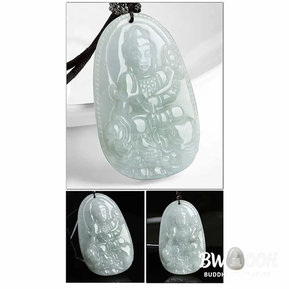 Buddha Stones Chinese Zodiac Natal Buddha Jade Wealth Prosperity Necklace Pendant - BWOOOH - Necklaces &amp; Pendants