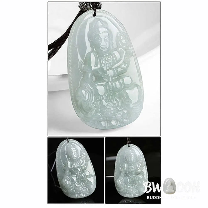 Buddha Stones Chinese Zodiac Natal Buddha Jade Wealth Prosperity Necklace Pendant - BWOOOH - Necklaces &amp; Pendants