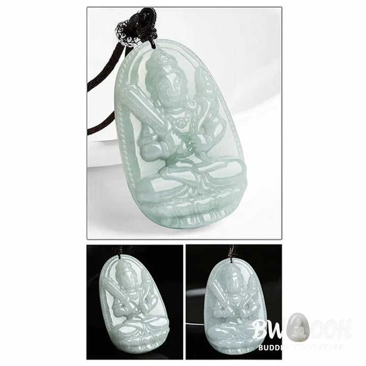 Buddha Stones Chinese Zodiac Natal Buddha Jade Wealth Prosperity Necklace Pendant - BWOOOH - Necklaces &amp; Pendants