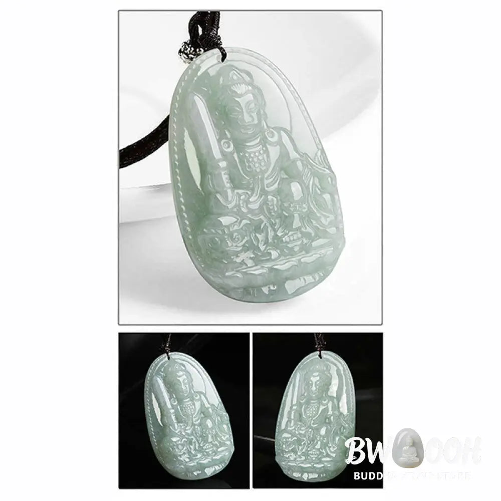 Buddha Stones Chinese Zodiac Natal Buddha Jade Wealth Prosperity Necklace Pendant - BWOOOH - Necklaces &amp; Pendants