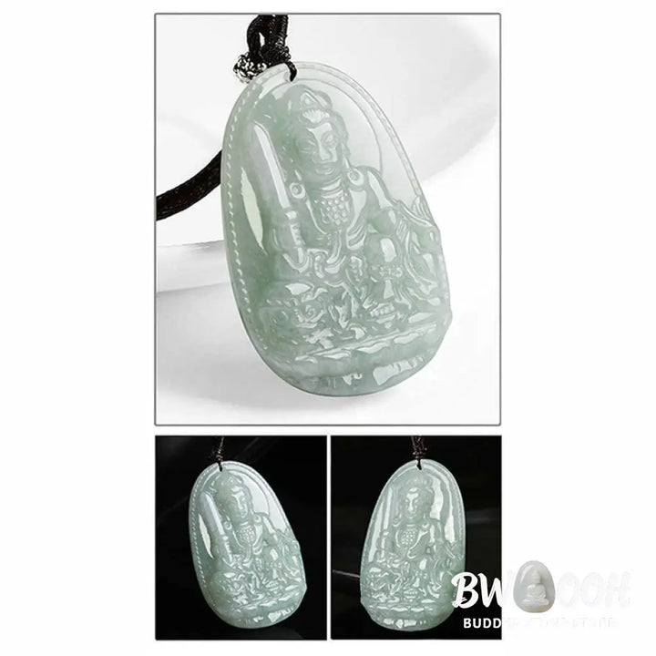 Buddha Stones Chinese Zodiac Natal Buddha Jade Wealth Prosperity Necklace Pendant - BWOOOH - Necklaces &amp; Pendants