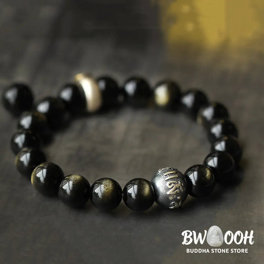 Buddha Stones Chinese Zodiac Natal Buddha Obsidian Purification Bracelet - Bracelet
