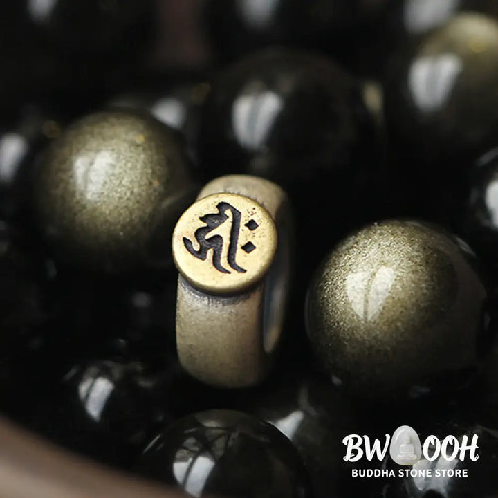 Buddha Stones Chinese Zodiac Natal Buddha Obsidian Purification Bracelet - Bracelet