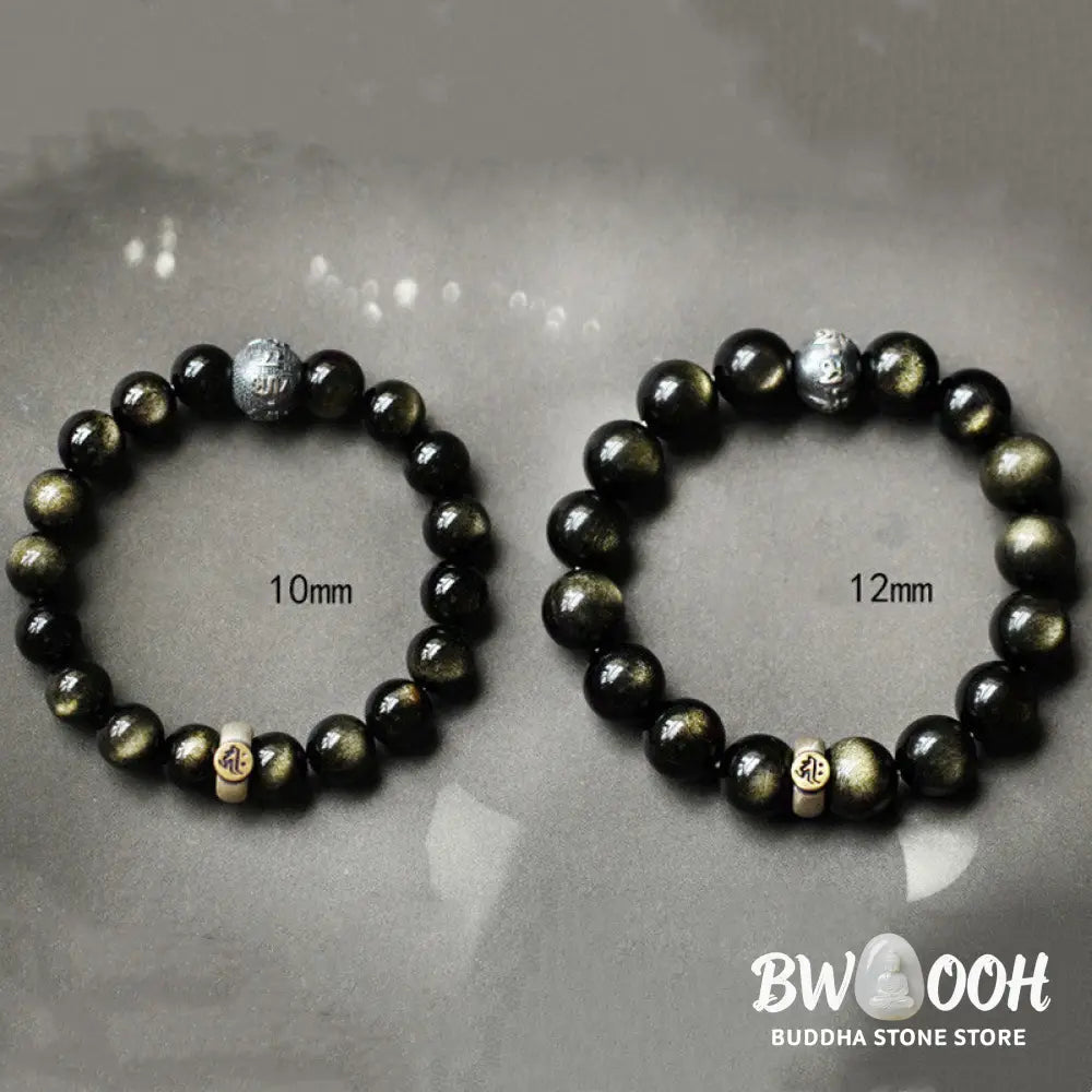 Buddha Stones Chinese Zodiac Natal Buddha Obsidian Purification Bracelet - Bracelet