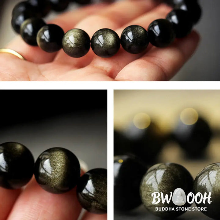 Buddha Stones Chinese Zodiac Natal Buddha Obsidian Purification Bracelet - Bracelet