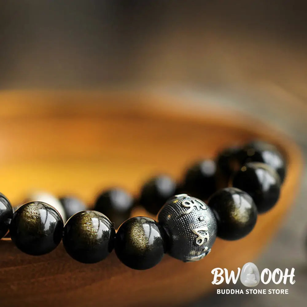 Buddha Stones Chinese Zodiac Natal Buddha Obsidian Purification Bracelet - Bracelet