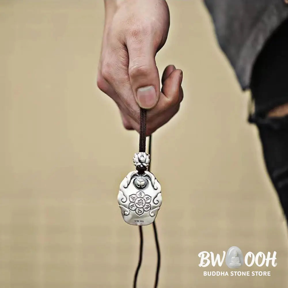 Buddha Stones Chinese Zodiac Natal Buddha Om Mani Padme Hum Lotus Compassion Necklace Pendant - BWOOOH - Necklaces &amp;