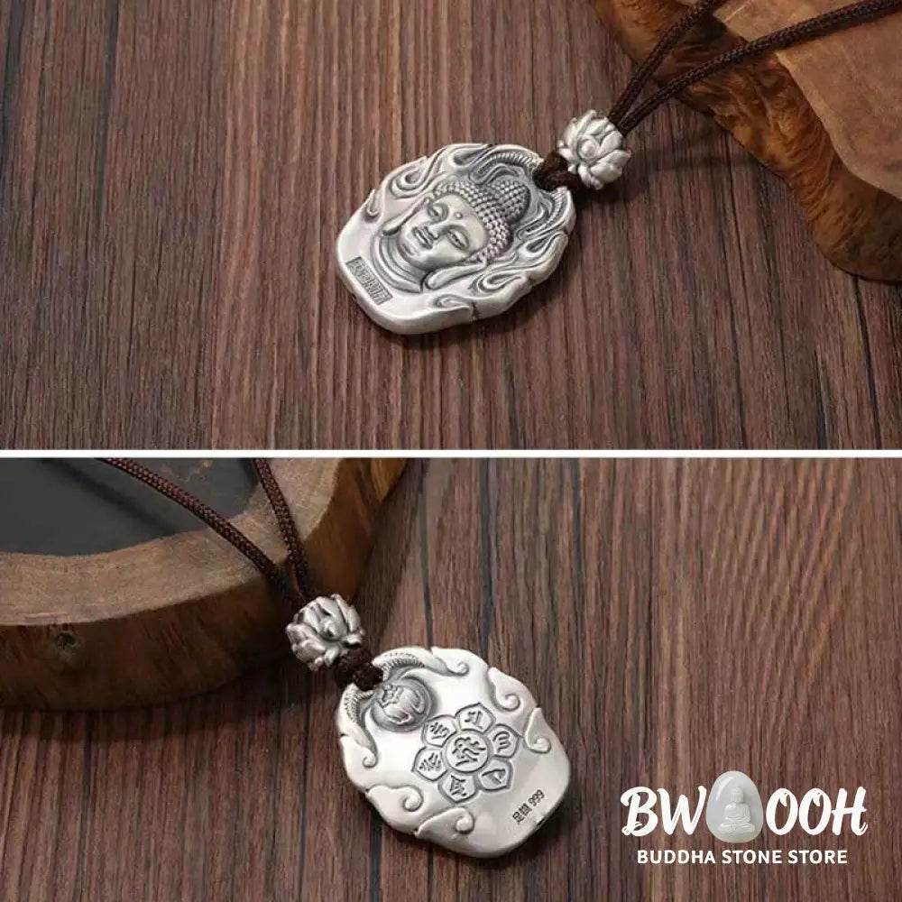 Buddha Stones Chinese Zodiac Natal Buddha Om Mani Padme Hum Lotus Compassion Necklace Pendant - BWOOOH - Necklaces &amp;